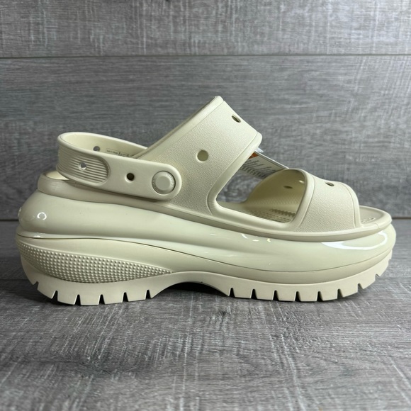 Brand New Crocs Mega Crush Bone Off White Platform chunky Sandals - Size 9 NWT - Picture 4 of 7